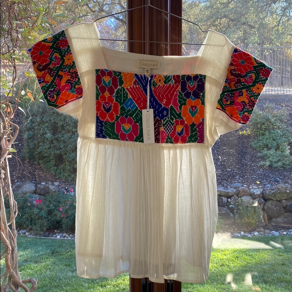 Carolina K Karla Blouse with Colorful Embroidery